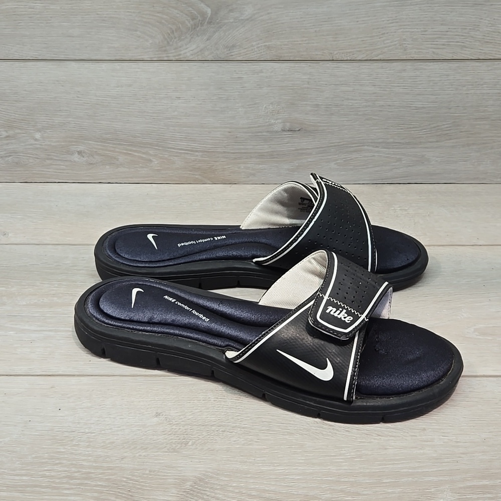 Nike Women Comfort Tripad Black Slide Sandals Shoes Sz 10